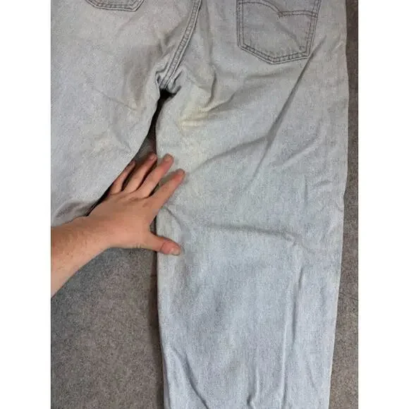 Vintage 60s 70s Levis Orange Tab Jeans Men 36x34 Blue Light Wash Tapered STAINED - Picture 3 of 10